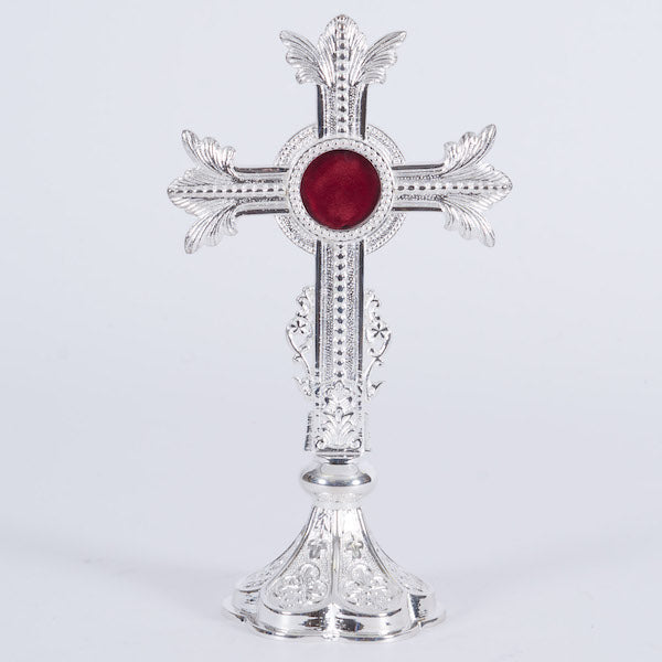 Fleur De Lis Cross Style Reliquary Cross Reliquary Fleur De Lis Cross Style Silver Plated Reliquary