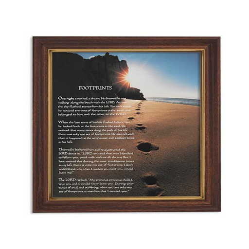 Footprints in the Sand Framed Print in Wood Tone Finish Frame Footprints in the Sand Framed Print Footprints Framed Print