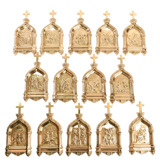 Full Solid Brass Stations of The Cross - Set of 14 Solid brass full set of 14- Stations of the Cross.