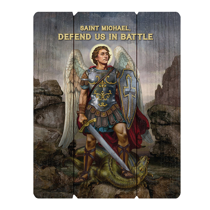 Wood Pallet Sign - Saint Michael Saint Michael pallet sign