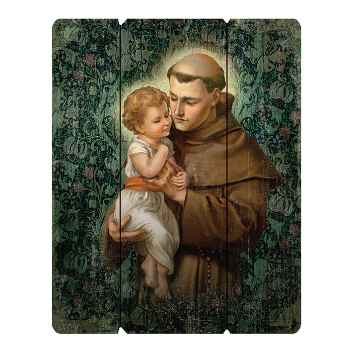 Wood Pallet Sign - Saint Anthony 15" H Image of St. Anthony in a wooden pallet St. Anthony wood pallet