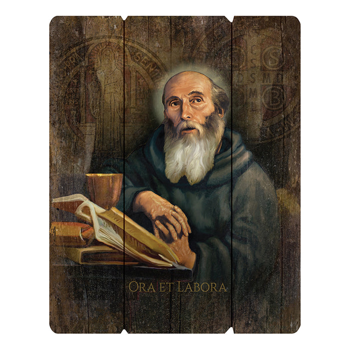 Wood Pallet Sign - Saint Benedict St. Benedict Keepsake Saint Benedict items Saint Benedict items for gift giving