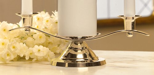 Wedding Unity Candleholder - Polished Brass Weddings Wedding Symbols Anniversary Symbols Anniversary Present Wedding Present