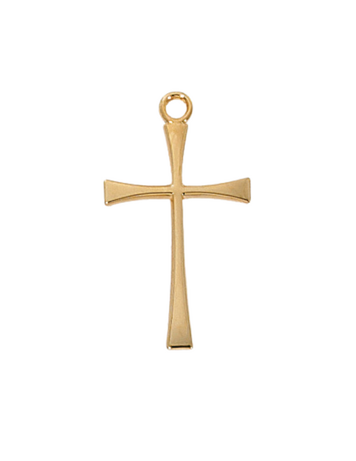 Gold over Sterling Silver Cross w/ 18" Chain Cross Necklace Cross for Protection Necklace for Protection Cross Necklaces