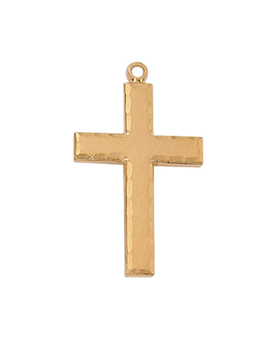 Gold over Sterling Silver Engraved Cross w/ 24" Gold Plated Chain Cross Necklace Cross for Protection Necklace for Protection Cross Necklaces