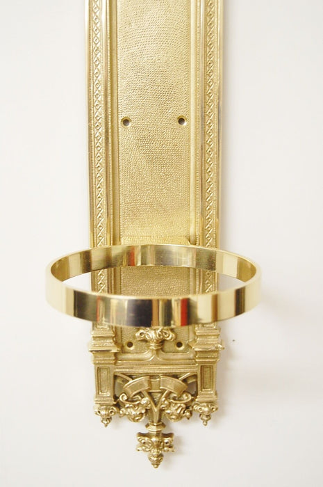 Gothic Wall Hung Solid Brass Holy Water Font