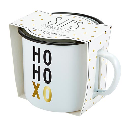 HO HO XO -  Holiday Enamel Mug