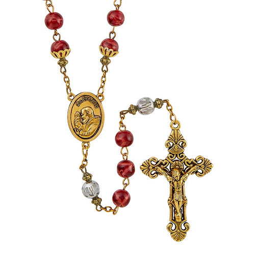 Heart on Fire Collection Padre PioSaint Michael Rosary - 3 Pieces Per Package