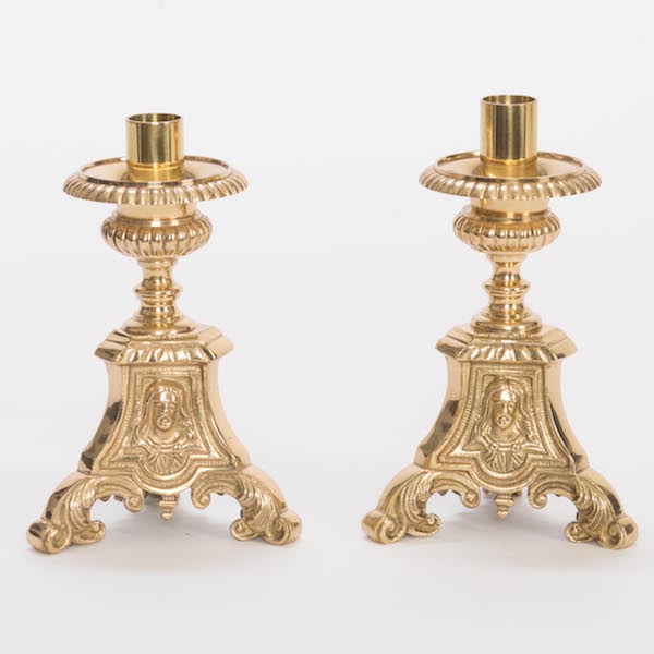 Holy Family Brass Candlestick