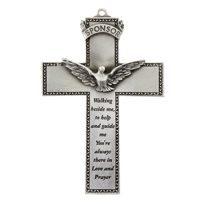 Holy Spirit Sponsor Pewter Crucifix