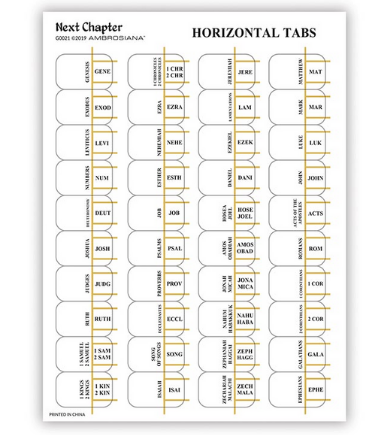 9" H Horizontal Bible Tabs - Catholic Version