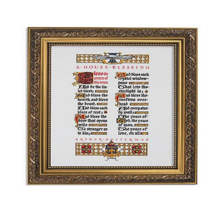 House Blessing Framed Print in Ornate Gold Finish Frame House Blessing (Primm)