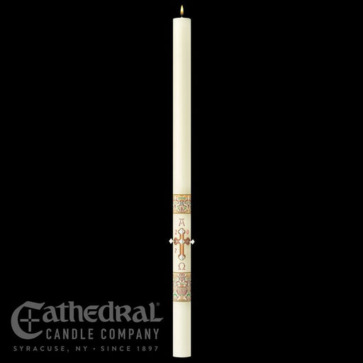 Investiture™ -Coronation of Christ Paschal Candle - Cathedral Candle - Beeswax - 18 Sizes