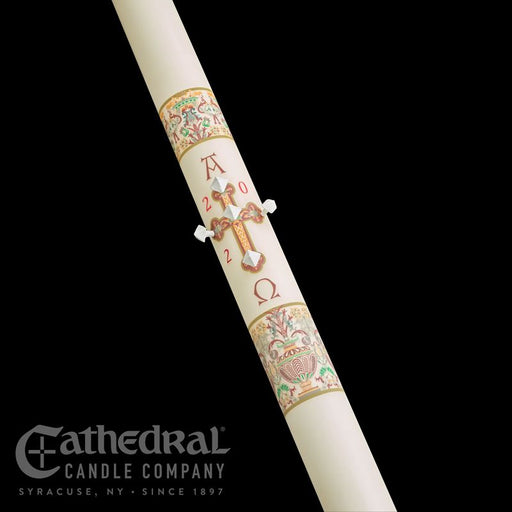 Investiture™ -Coronation of Christ Paschal Candle - Cathedral Candle - Beeswax - 18 Sizes