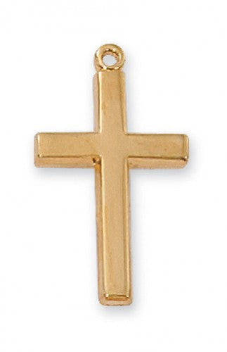 Cross in Gold Over Sterling Silver with 18" Gold Plated Chain