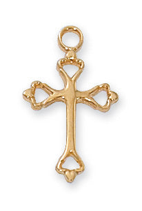 Cross in Gold Over Sterling Silver with 13" Gold Plated Chain