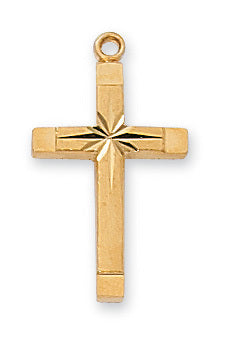 Cross in Gold Over Sterling Silver with 18" Gold Plated Chain