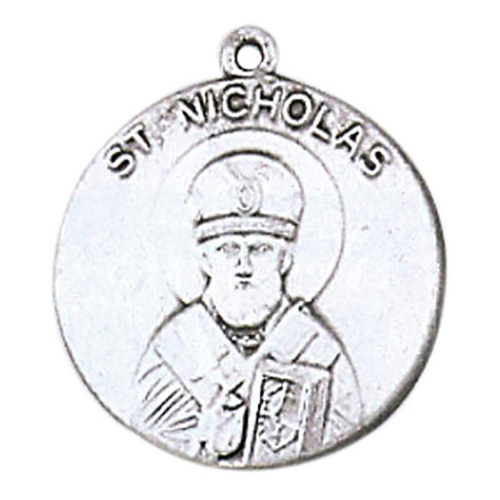 Collar con medalla de plata de ley de San Nicolás