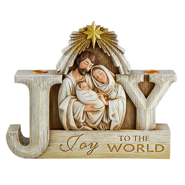 Joy to the World - Holy Family Candleholder