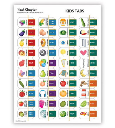 9" H Kids Bible Tabs - Catholic Version