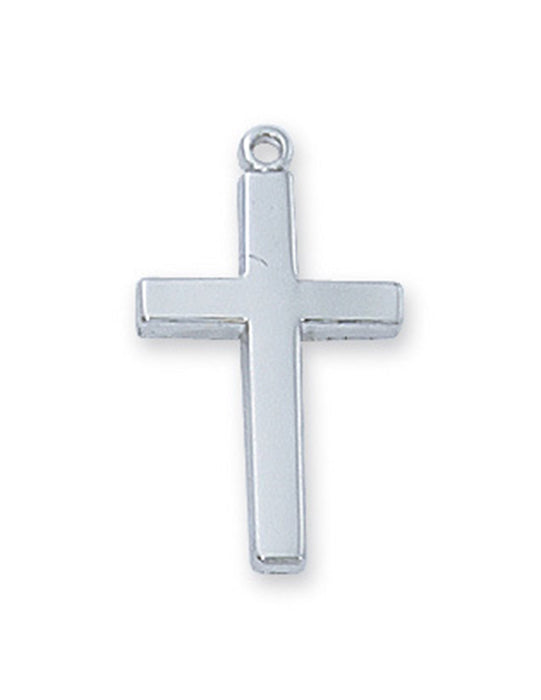 Cross in Sterling Silver w/ 18" Rhodium Plated Chain