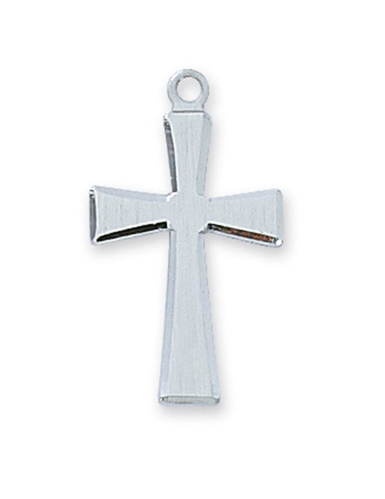 Cross in Sterling Silver w/ 18" Rhodium Plated Chain