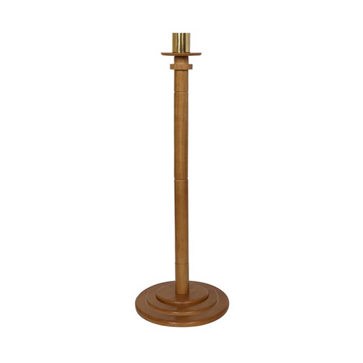 Maple Hardwood Round Paschal Candle Holder - Medium Oak Stain