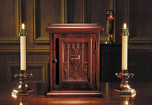 Maple Hardwood Tabernacle - Chalice/Host/Grape