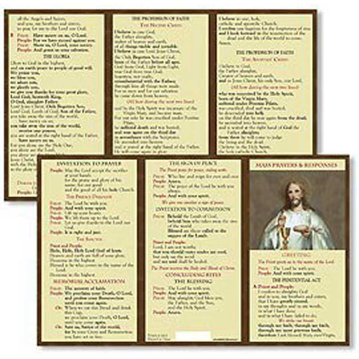 Mass Prayer and Responses Pocket Card - 24 Pieces Per Package