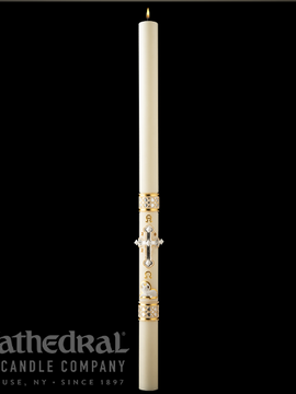 eximious® Merciful Lamb Paschal Candle - Cathedral Candle - 51% Beeswax - 17 Sizes