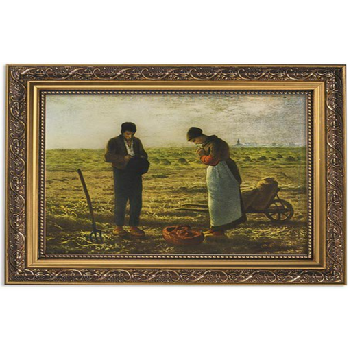 Millet: The Angelus Famed Print in Ornate Gold Finish Frame