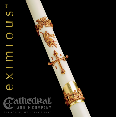 Mount Olivet Paschal Candle - Cathedral Candle - Beeswax - 17 Sizes