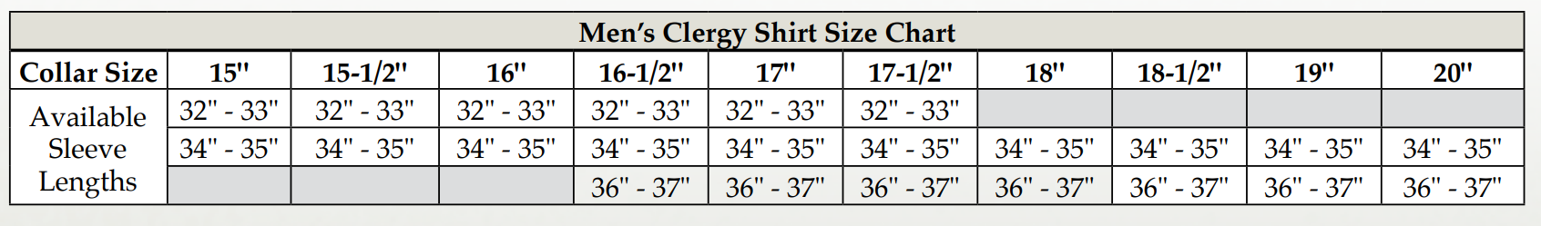 Men's Size Chart