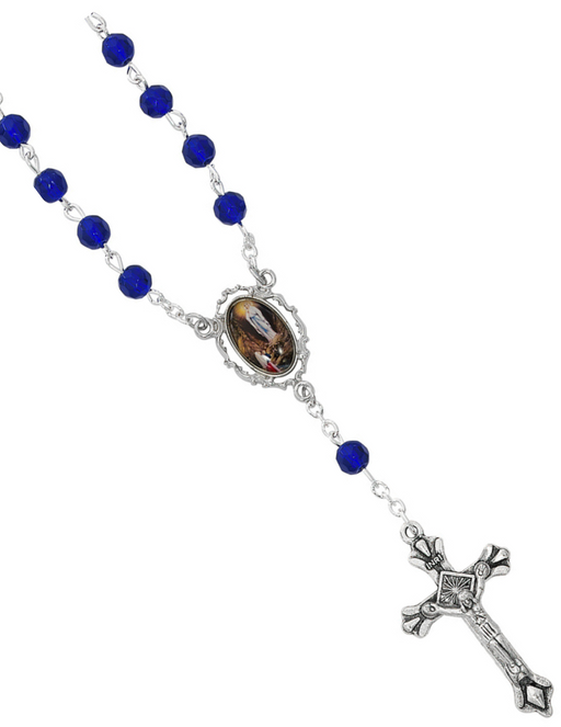 Our Lady of Lourdes Blue Auto Rosary