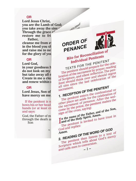 Order of Penance Tri-fold for the Penitents - 2 Packs Per Package