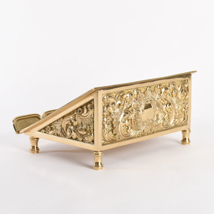 Ornamented Solid Brass IHS Missal Stand This solid brass fixed position missal stand is covered in heavy ornamentation for a wonderful altar detail.