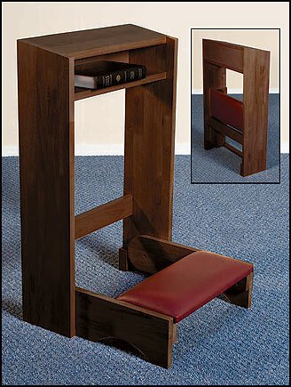 Padded Folding Kneeler - Walnut Stain