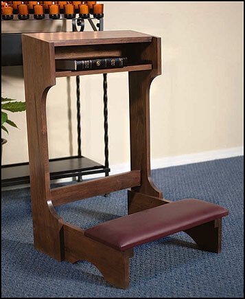 Padded Kneeler - Walnut Stain