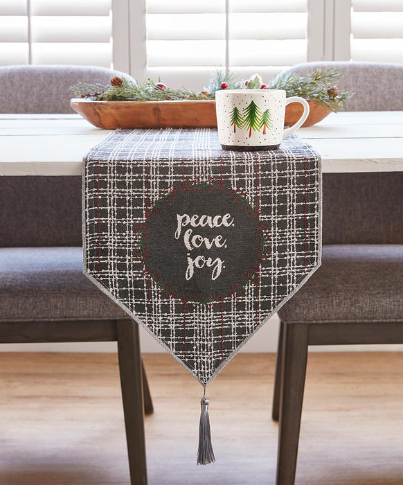 Peace Love Joy Fabric Table Runner