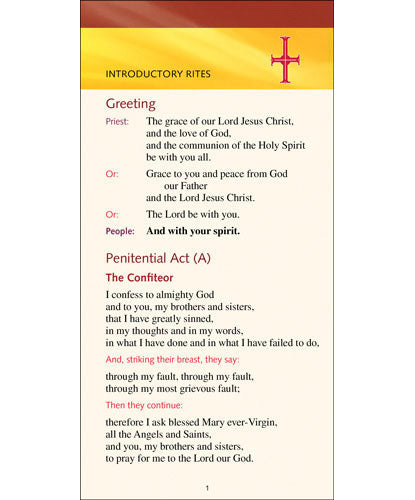 Pew Card for Mass