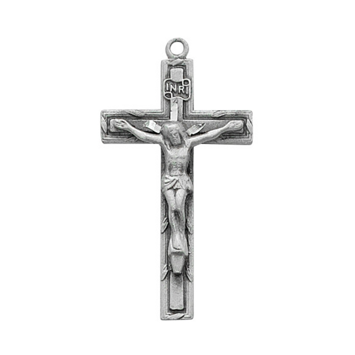 Pewter Crucifix with 18" Silver Tone Chain Necklace