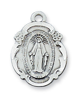 Pewter Miraculous Medal w/ 18" Silver Tone Chain Catholic Gifts Catholic Presents Gifts for all occasion