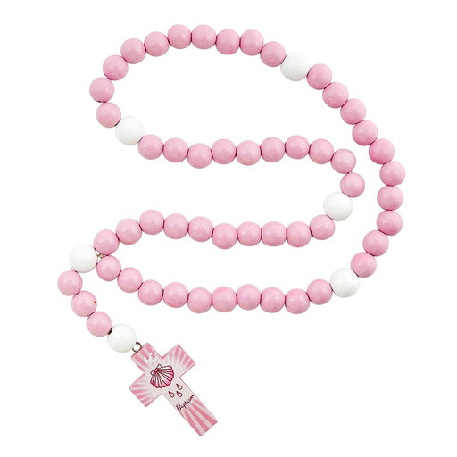 Pink Wood Baby Rosary