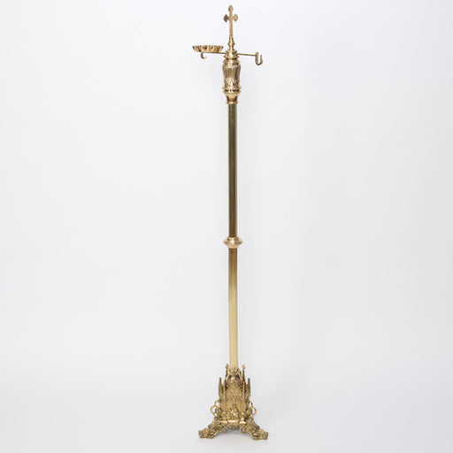 Polished Brass Traditional Gothic Censer Stand Designed with resemblance of Old World Cathedral Architecture Traditional Gothic Censer Stand with hook and Incense boat tray.