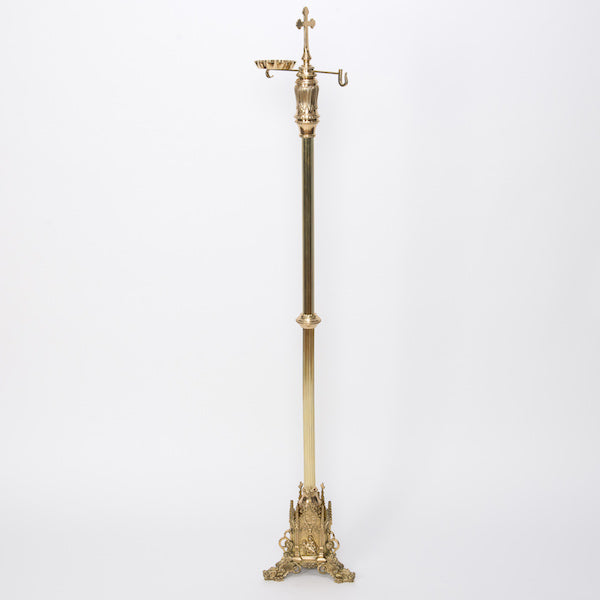 Polished Brass Traditional Gothic Censer Stand Designed with resemblance of Old World Cathedral Architecture Traditional Gothic Censer Stand with hook and Incense boat tray.