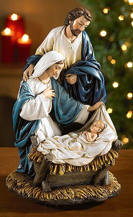 7.5"H Nativity Figurine Come Let Us Adore Him Music