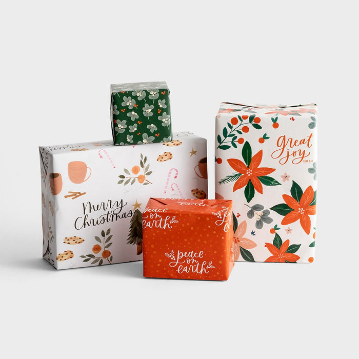 Reversible Christmas Wrapping Paper Bundle -  Studio 71 & Festive Florals