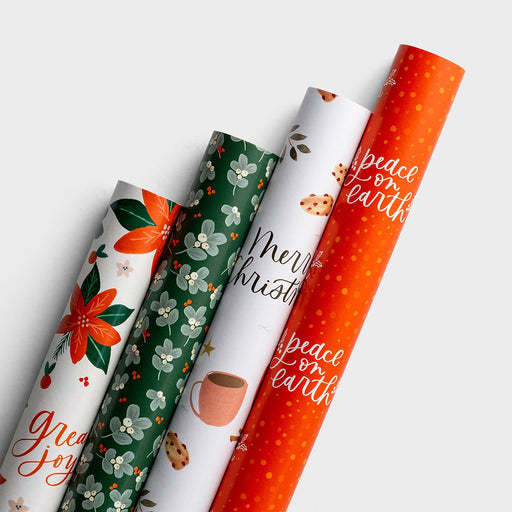 Reversible Christmas Wrapping Paper Bundle -  Studio 71 & Festive Florals