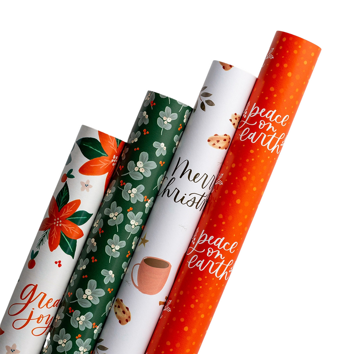 Reversible Christmas Wrapping Paper Bundle -  Studio 71 & Festive Florals