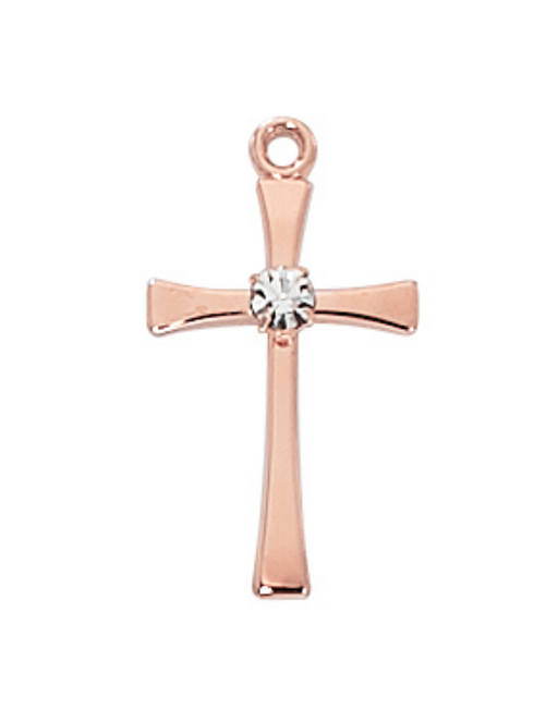 Rose Gold Pewter Cross with 16" Chain Rose Gold Pewter Cross NecklaceCross Necklace Cross for Protection Necklace for Protection Cross Necklaces